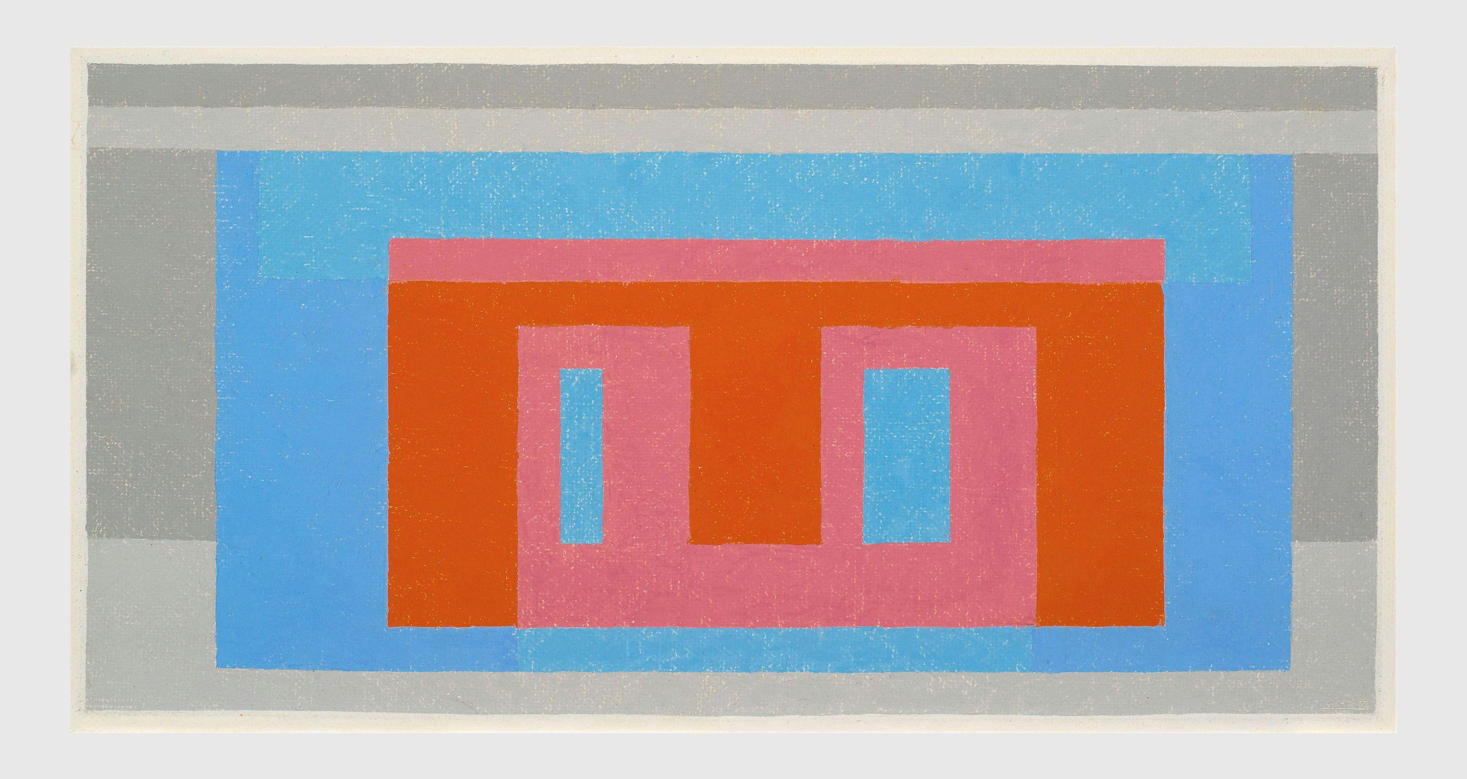 A painting by Josef Albers, titled Luminous Day, 1947 to 1952.